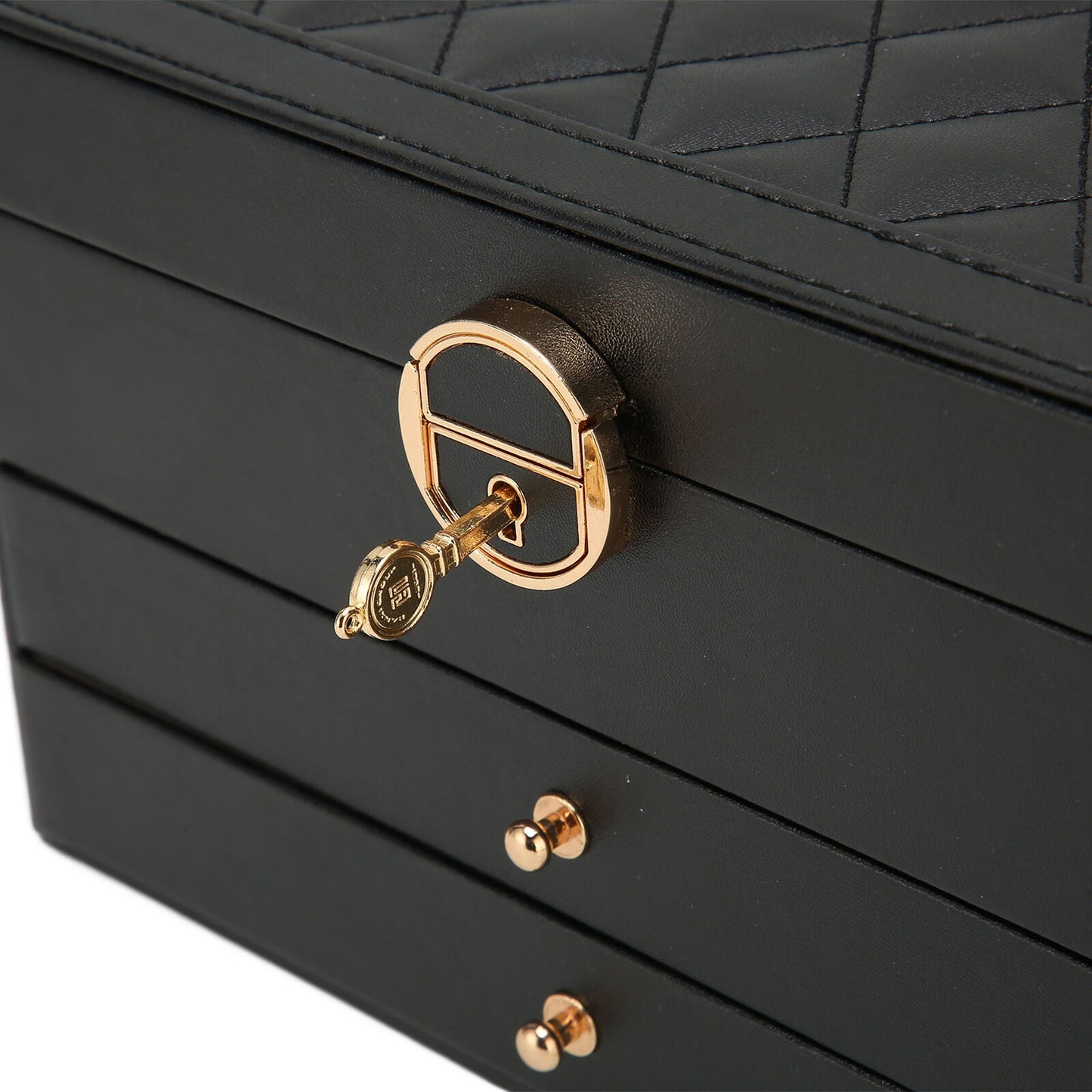 Multilayer Leather Jewellery Box with Soft Interior Lining