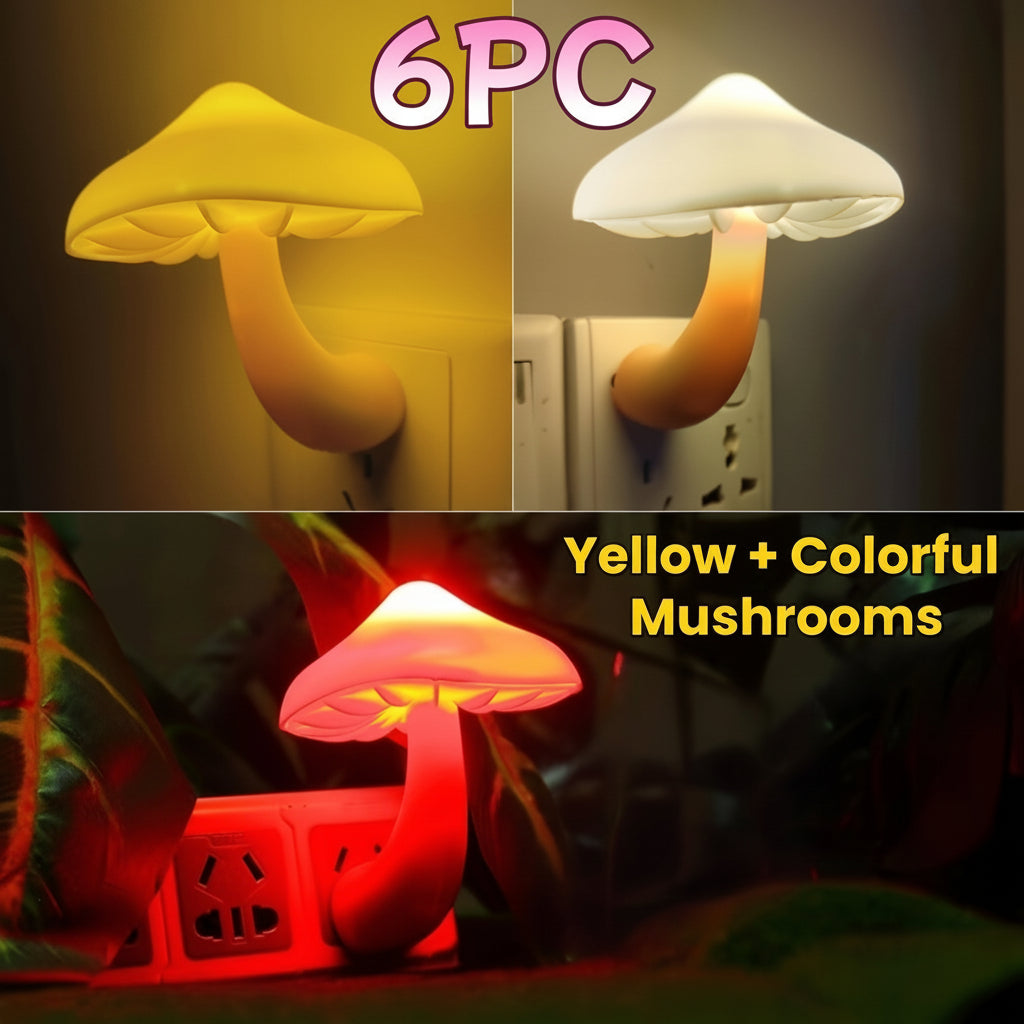 Mushroom LED Night Light with Touch Sensor and Vintage Design