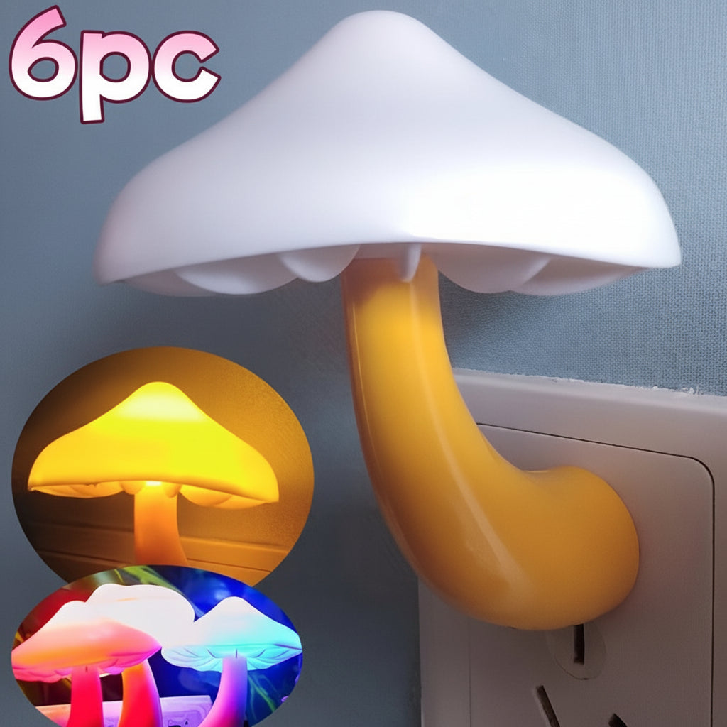 Mushroom LED Night Light with Touch Sensor and Vintage Design