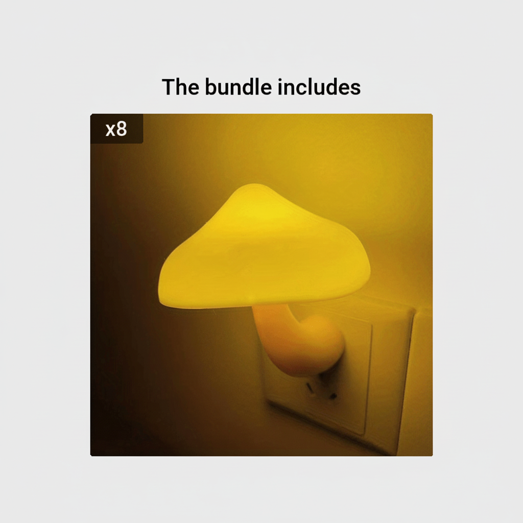 Mushroom LED Night Light with Touch Sensor and Vintage Design