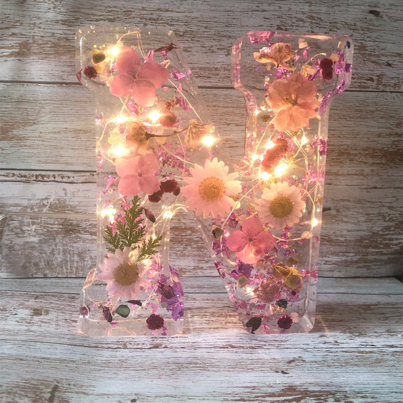 Dried Flower Alphabet Night Light