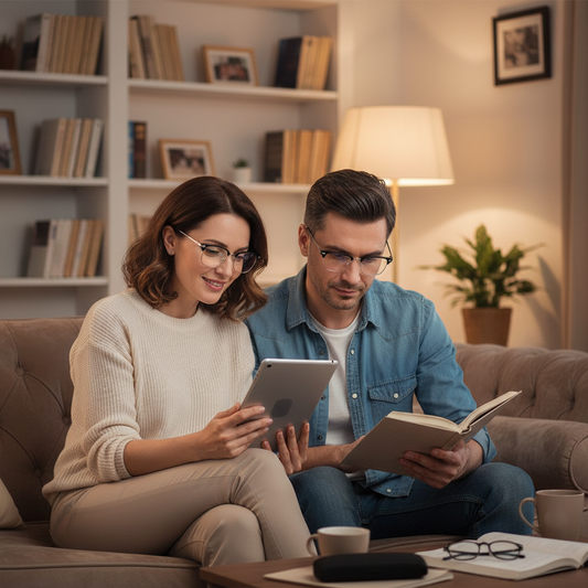 Blue Light Reading Glasses with Lightweight Frame and Magnification