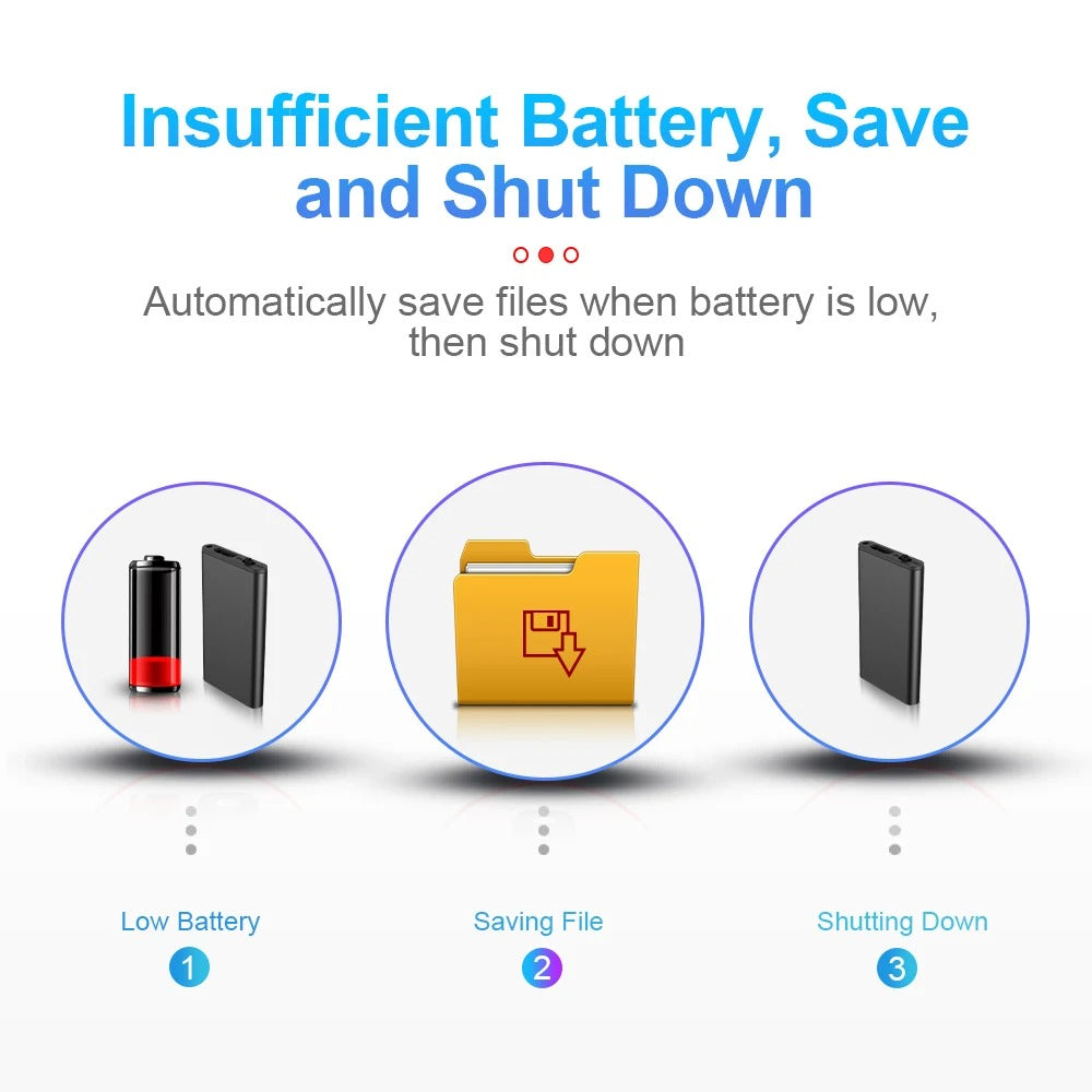 Compact Voice Recorder with 384Kbps Sound Quality and 50-Hour Battery Life