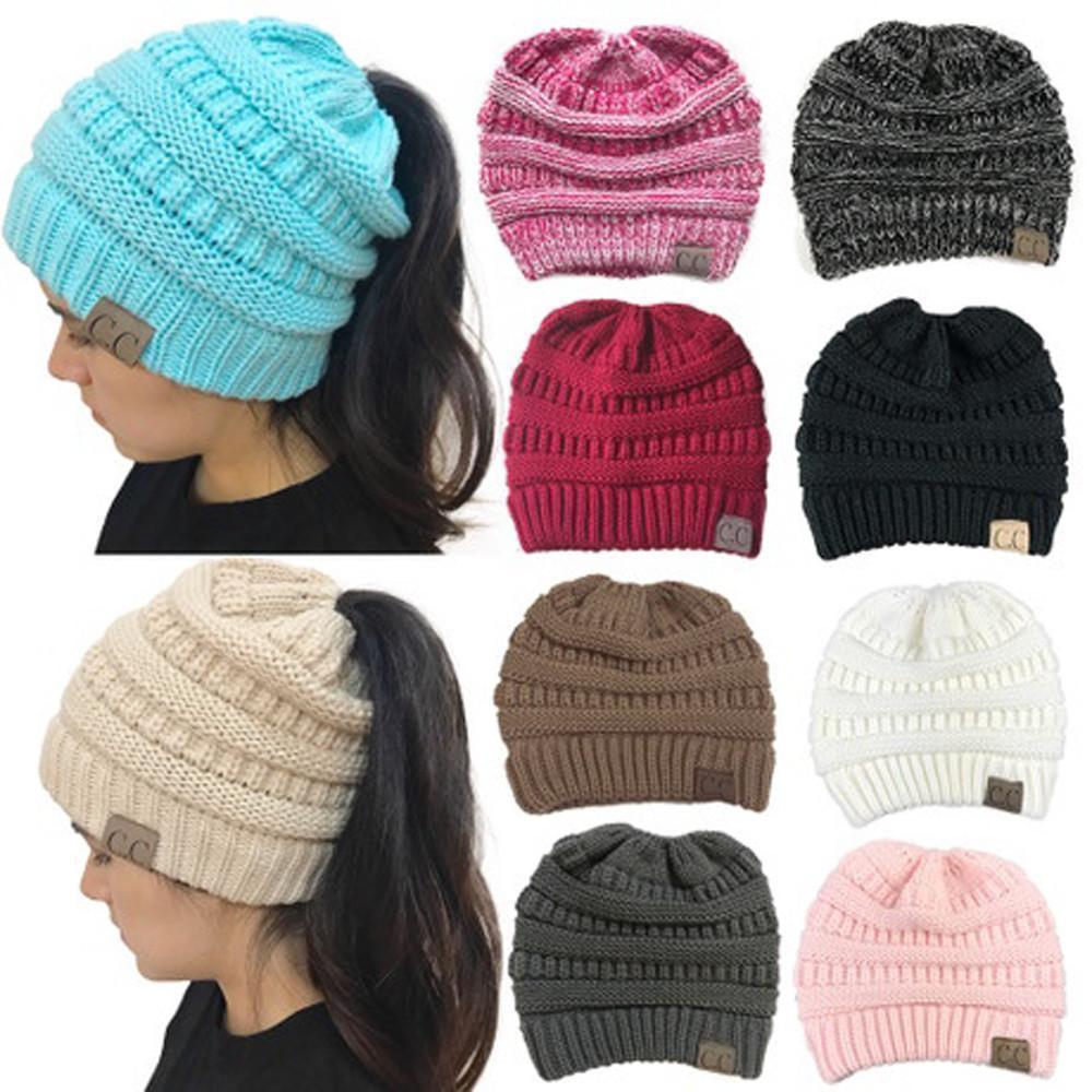 Ponytail Beanie Winter Hat for Long Hair