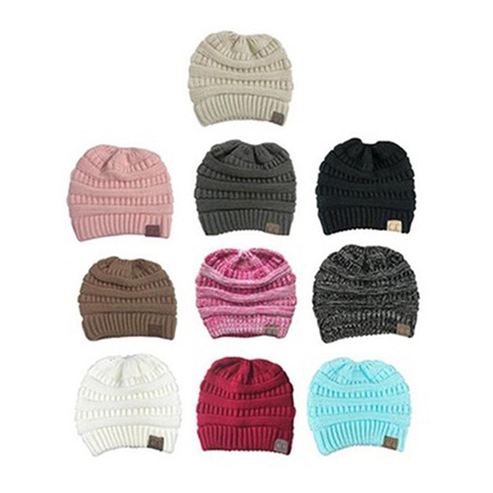 Ponytail Beanie Winter Hat for Long Hair