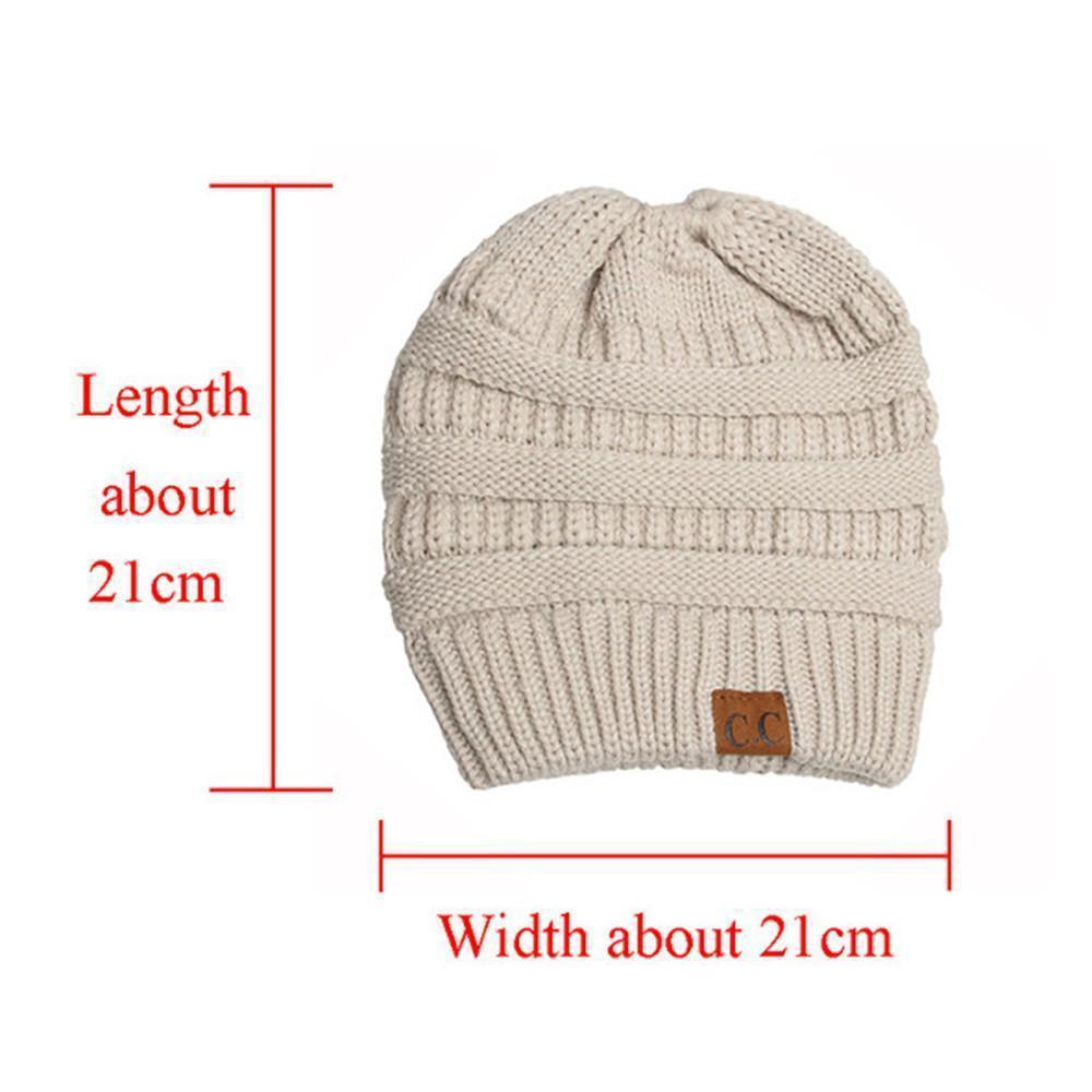 Ponytail Beanie Winter Hat for Long Hair