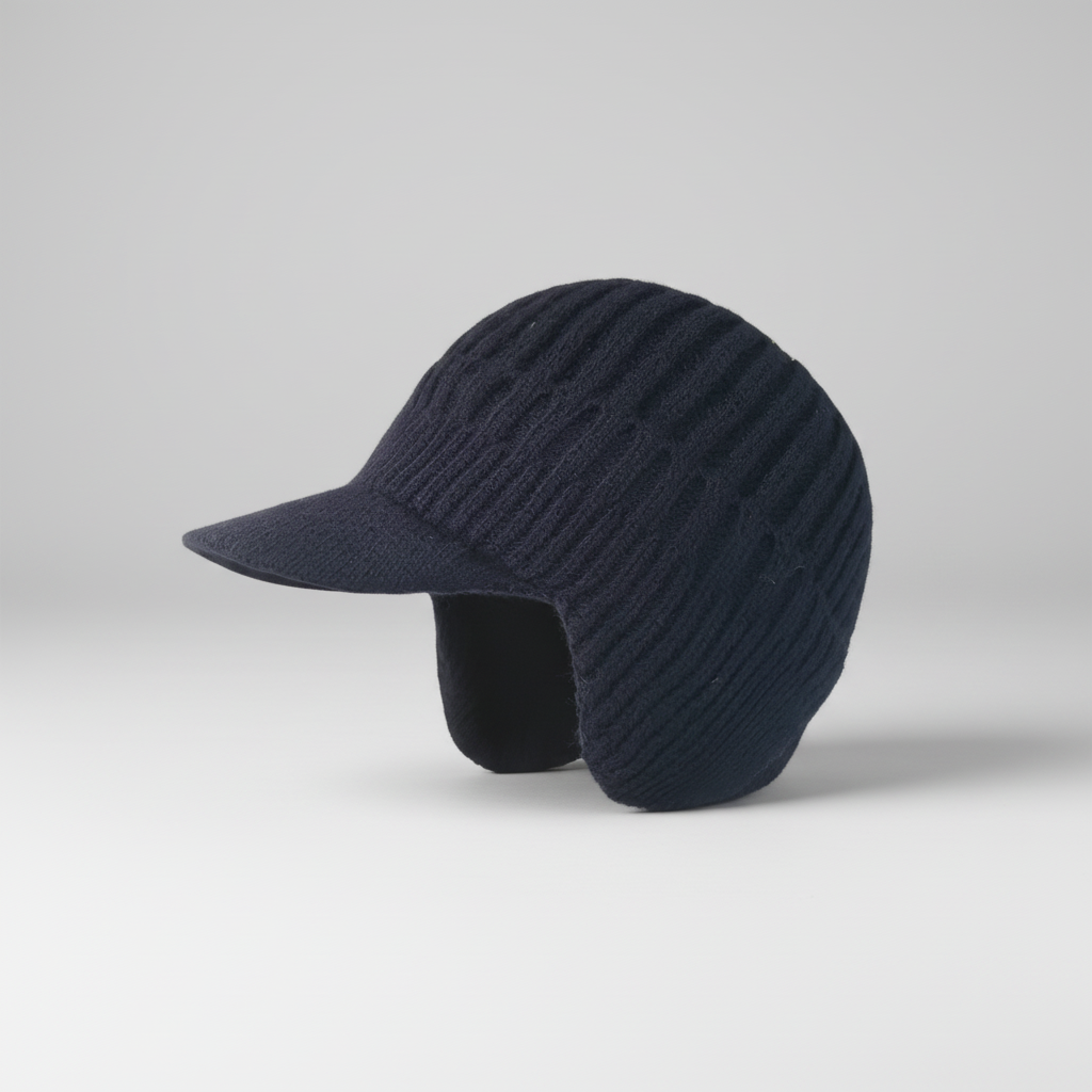 Cozy Knit Beanie Hat with Visor for Winter Outdoors