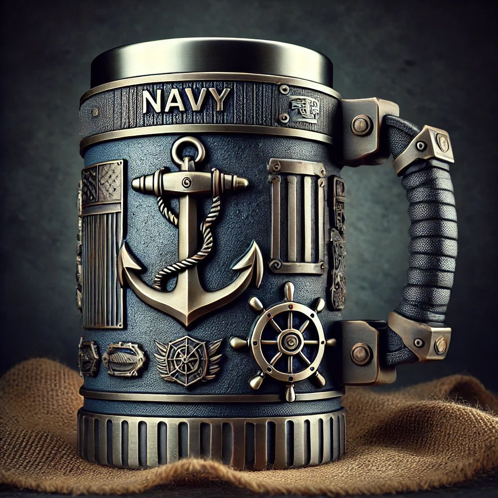 Military Style Insulated Mug with 3D Tactical Design, 15 oz