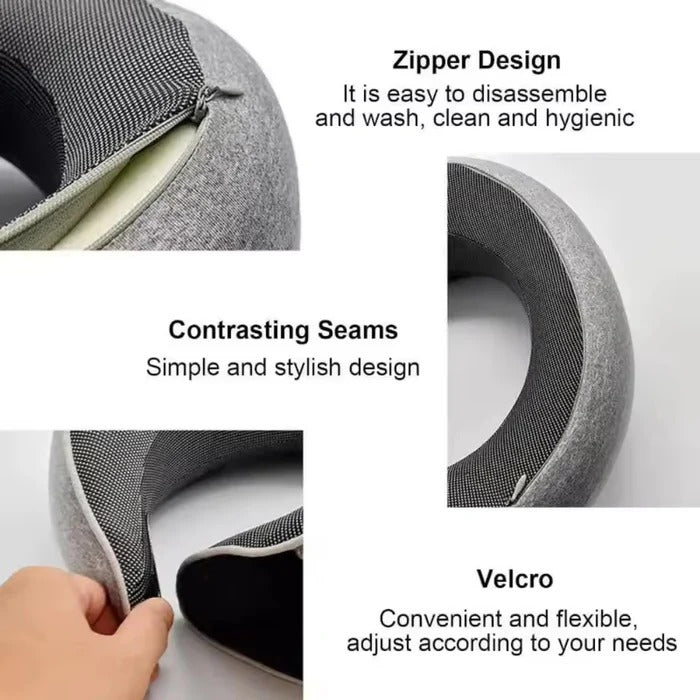 Memory Foam Travel Neck Pillow with 360° Support