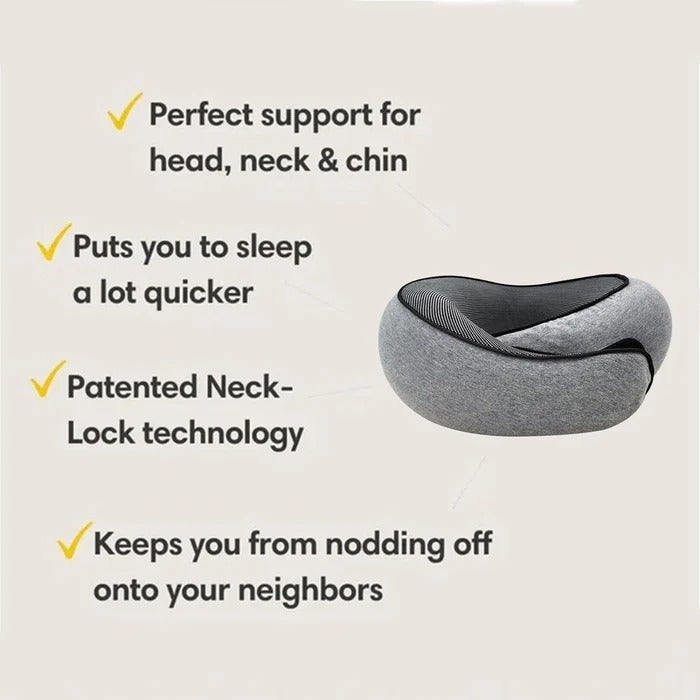 Memory Foam Travel Neck Pillow with 360° Support