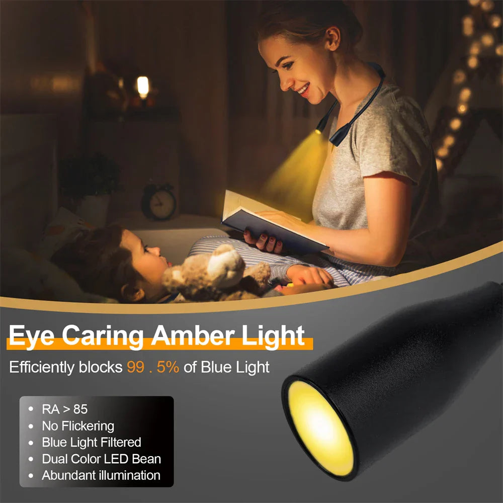 Ergonomic Rechargeable Neck Lamp with Adjustable Light Colors