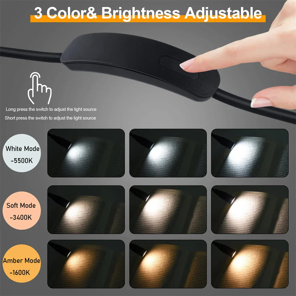 Ergonomic Rechargeable Neck Lamp with Adjustable Light Colors