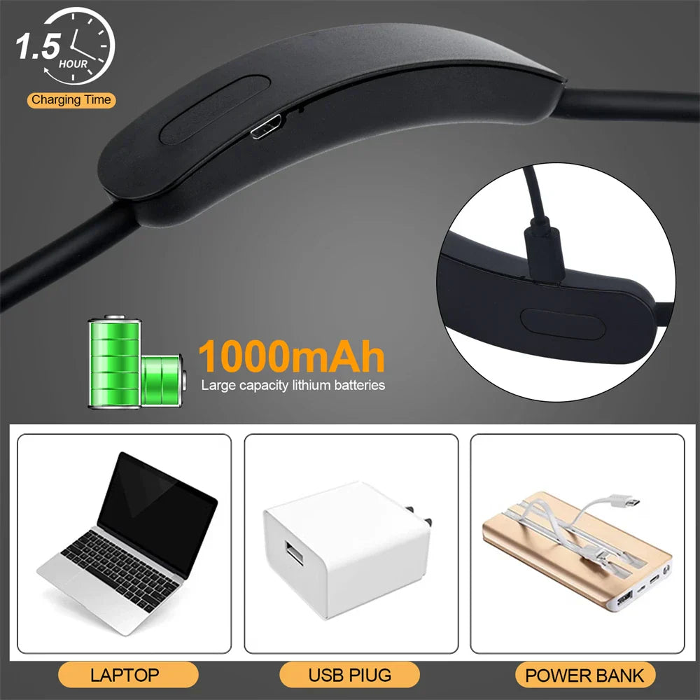 Ergonomic Rechargeable Neck Lamp with Adjustable Light Colors