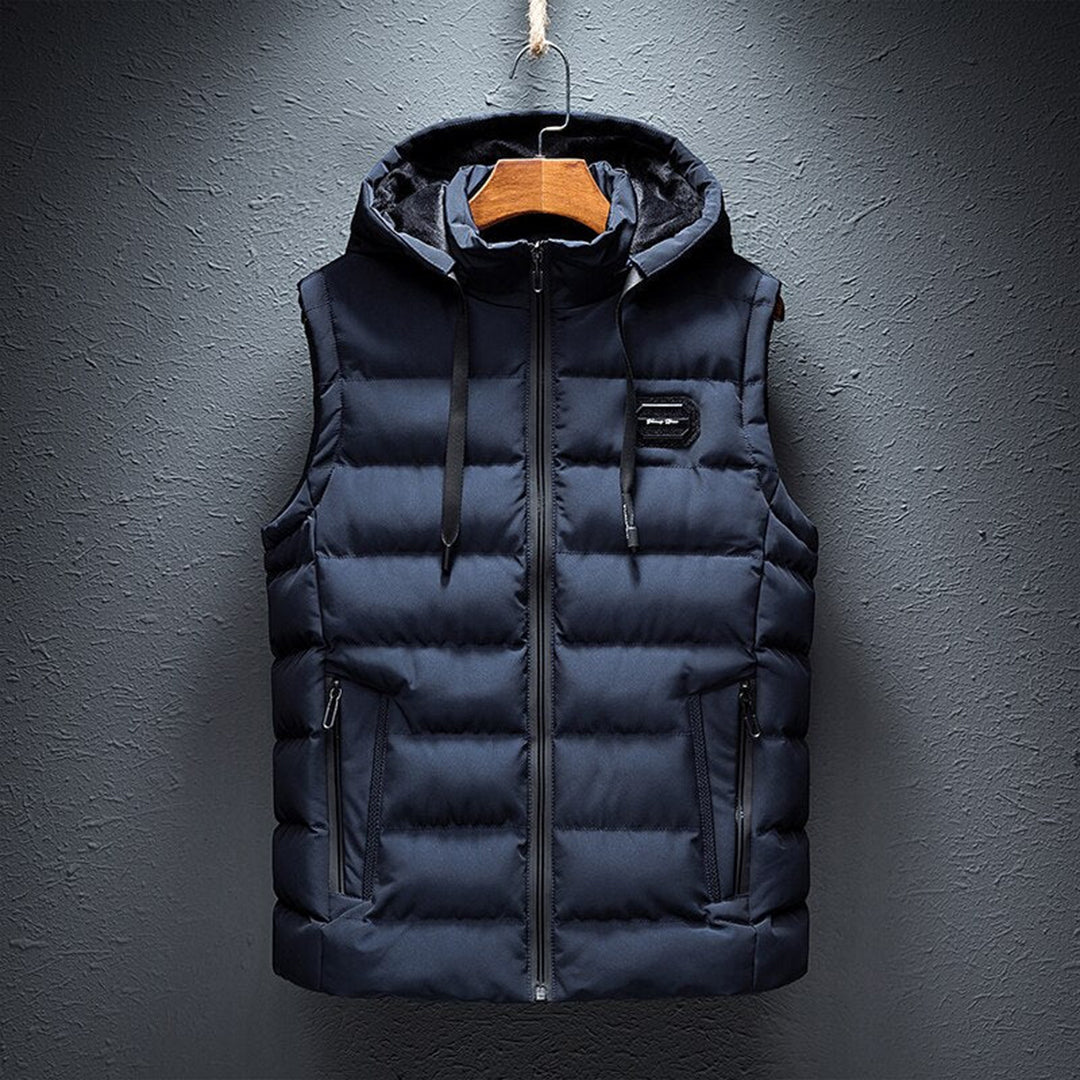 Wind-Resistant Sleeveless Men's Vest with Zipper Pockets