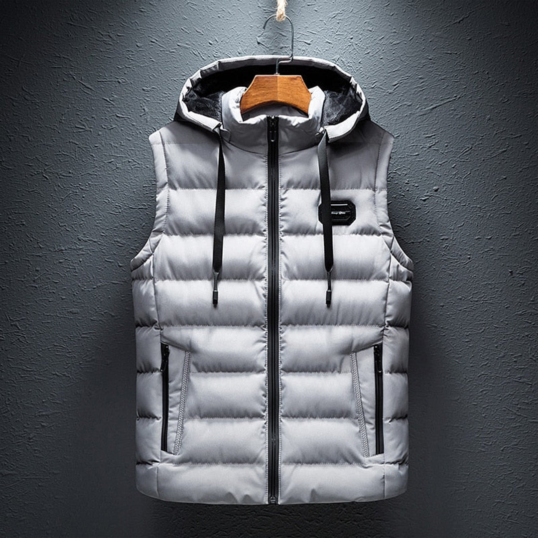 Wind-Resistant Sleeveless Men's Vest with Zipper Pockets