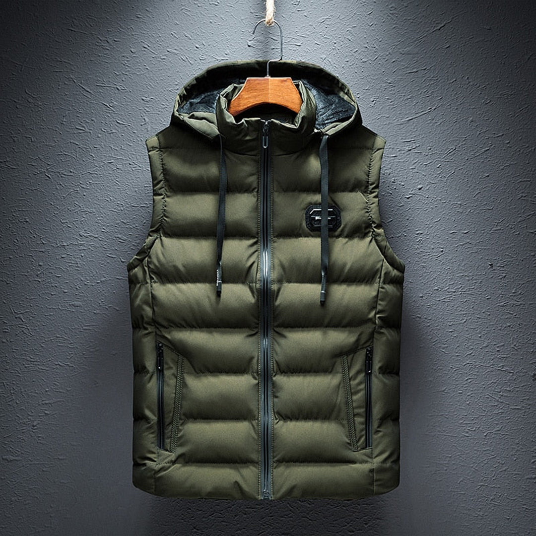Wind-Resistant Sleeveless Men's Vest with Zipper Pockets