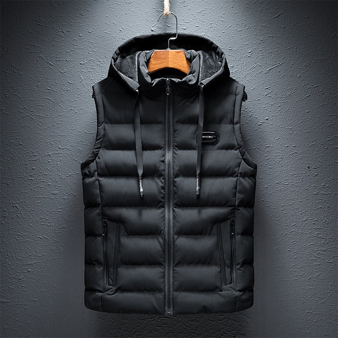 Wind-Resistant Sleeveless Men's Vest with Zipper Pockets