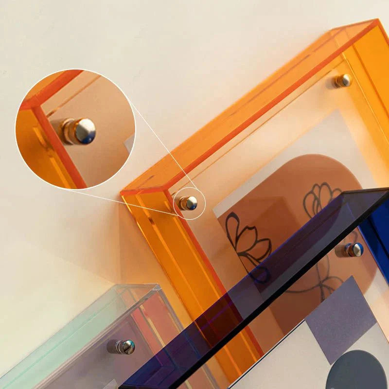 Neon Acrylic Floating Picture Frame - Contemporary Design