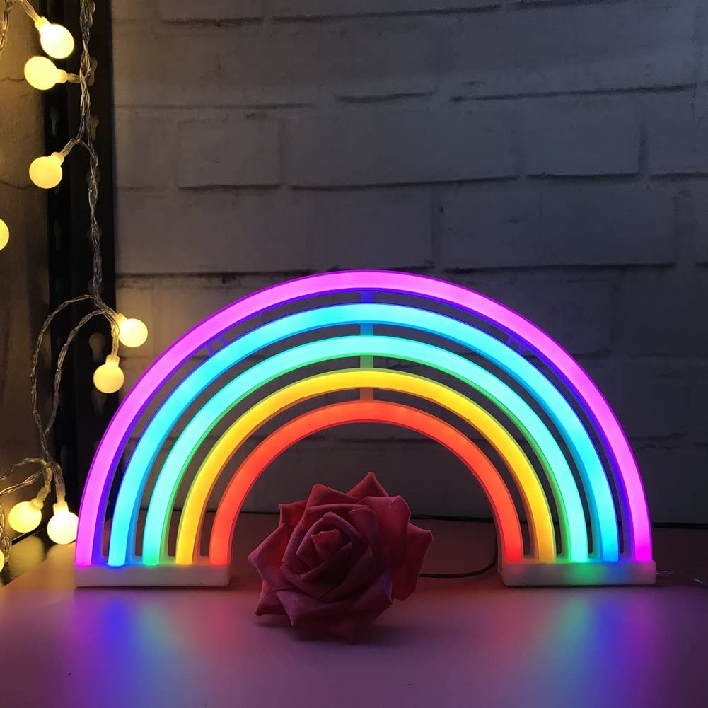 Neon Rainbow Wall Light with USB Port