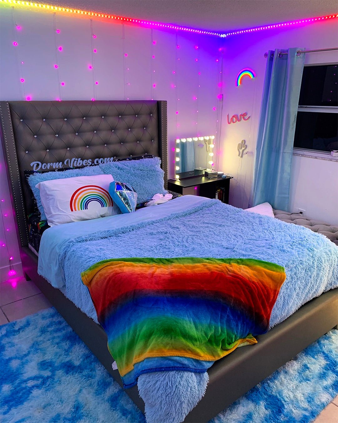 Neon Rainbow Wall Light with USB Port