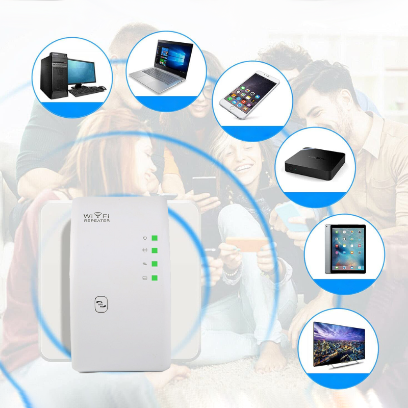 Wireless WiFi Extender with 300 Mbps Speed and 30m Range