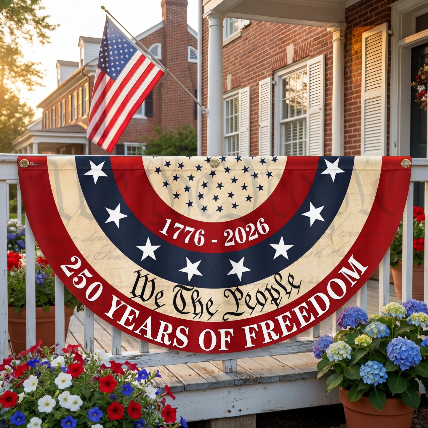 Vintage We The People 250 Fan Flag for 1776-2026 Anniversary
