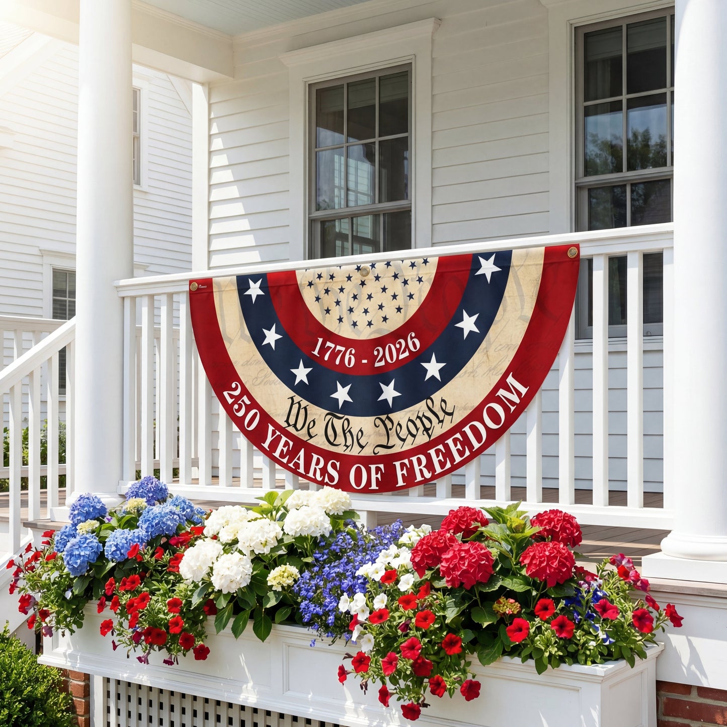 Vintage We The People 250 Fan Flag for 1776-2026 Anniversary