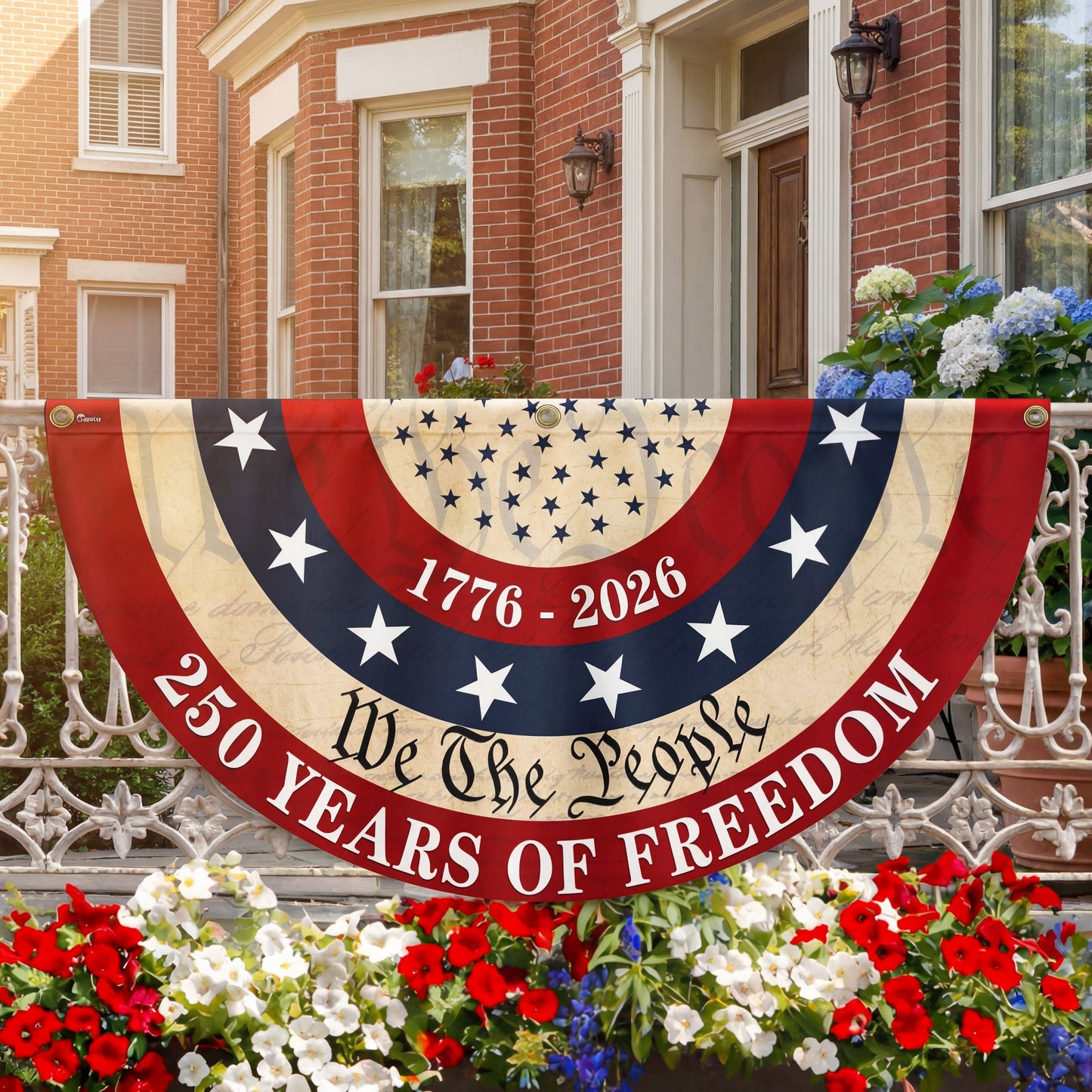 Vintage We The People 250 Fan Flag for 1776-2026 Anniversary