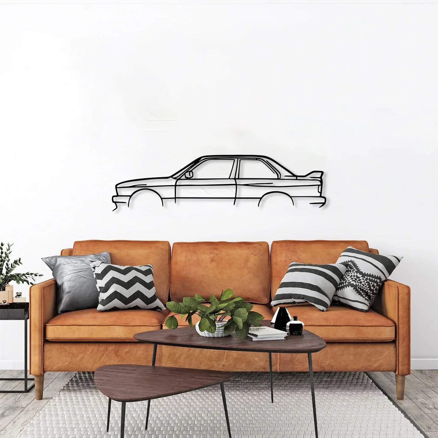 E30 M3 Metal Car Silhouette Wall Art