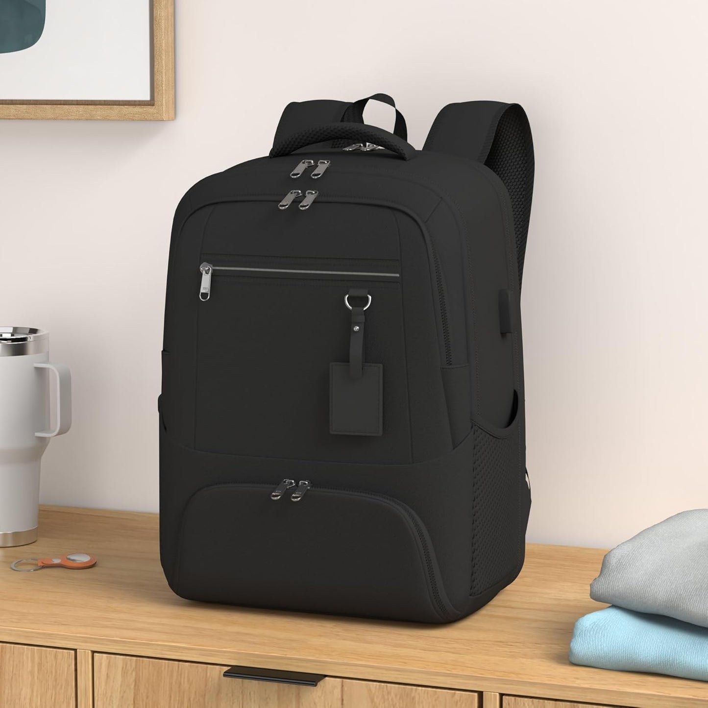 Waterproof Laptop Backpack with Insulated Lunch Compartment and USB Port