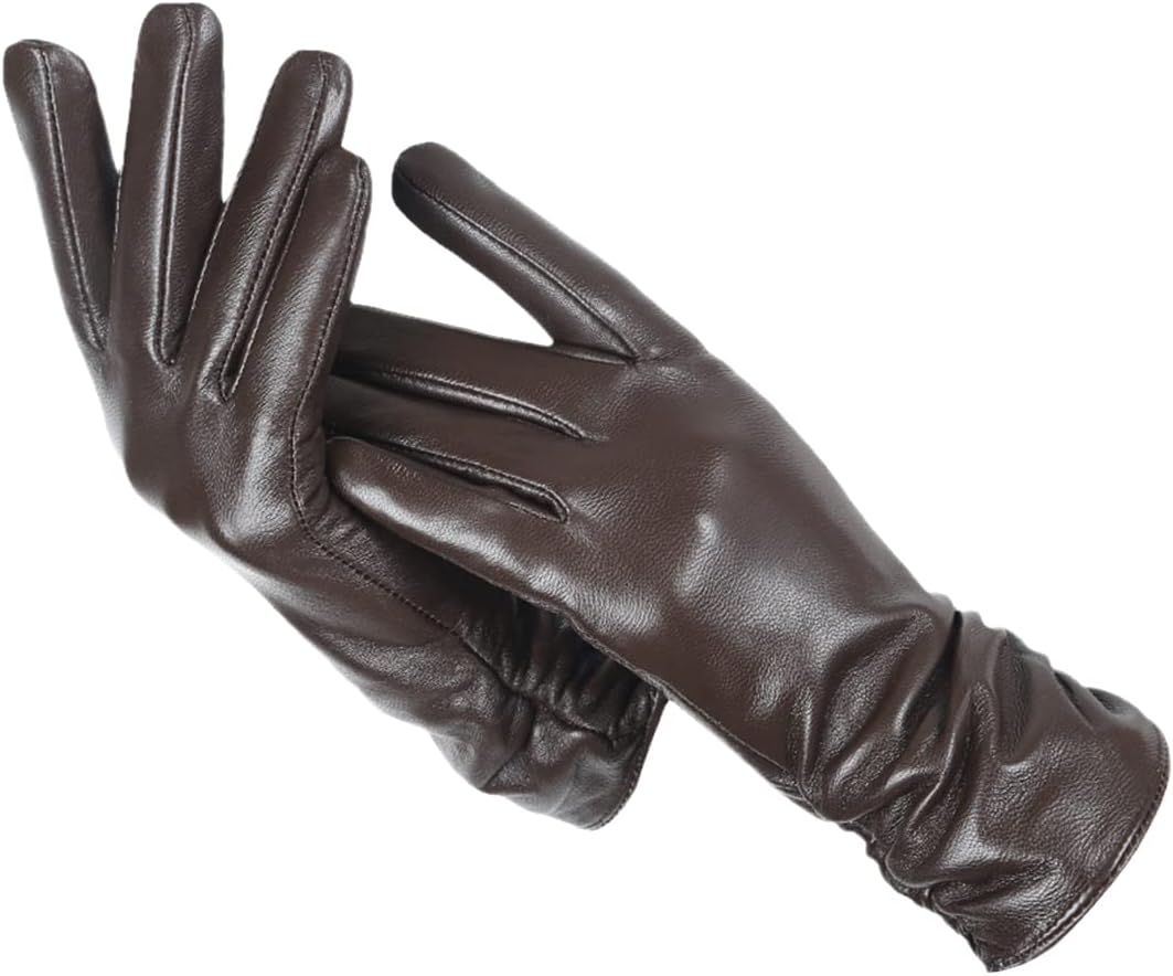 Genuine Leather Winter Gloves with Wool Lining