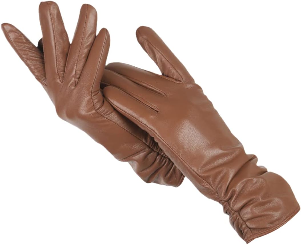 Genuine Leather Winter Gloves with Wool Lining