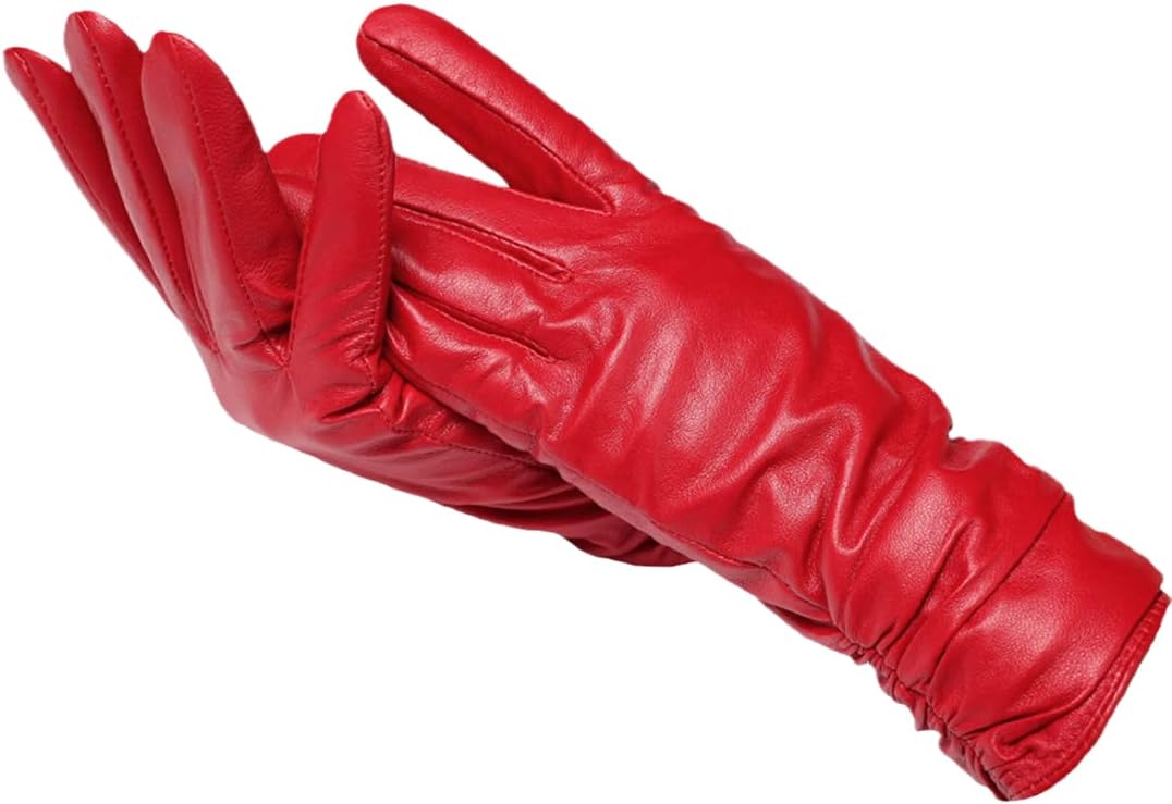 Genuine Leather Winter Gloves with Wool Lining