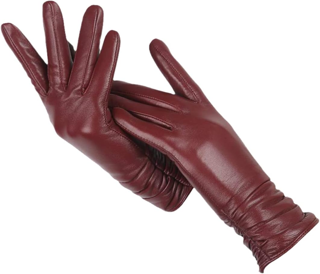 Genuine Leather Winter Gloves with Wool Lining