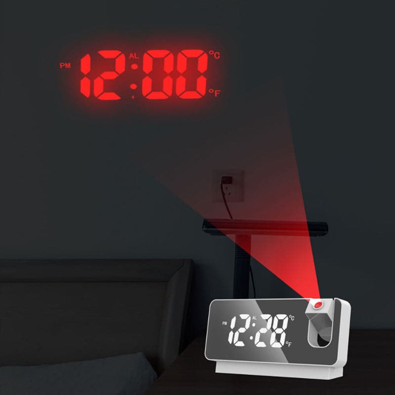 LED Projection Alarm Clock with Clear Time Display