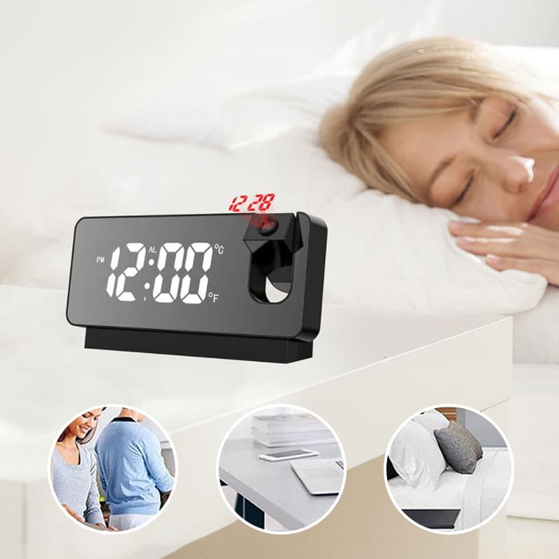 LED Projection Alarm Clock with Clear Time Display