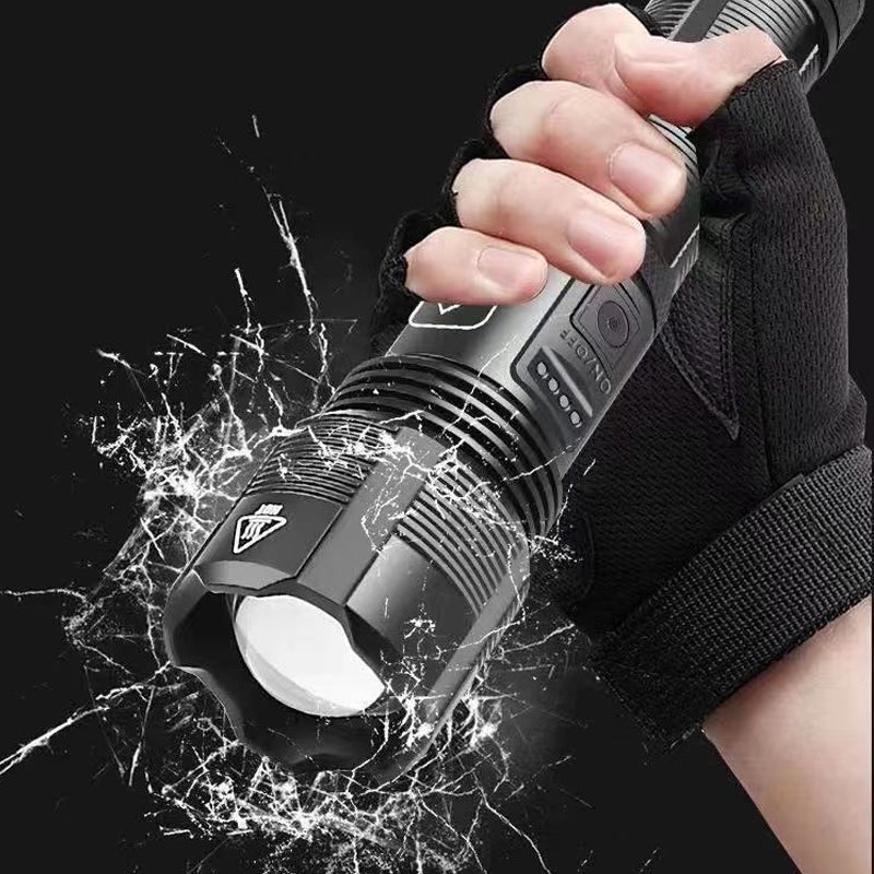 Rechargeable Waterproof Flashlight with 12000 Lumens and 5 Light Settings