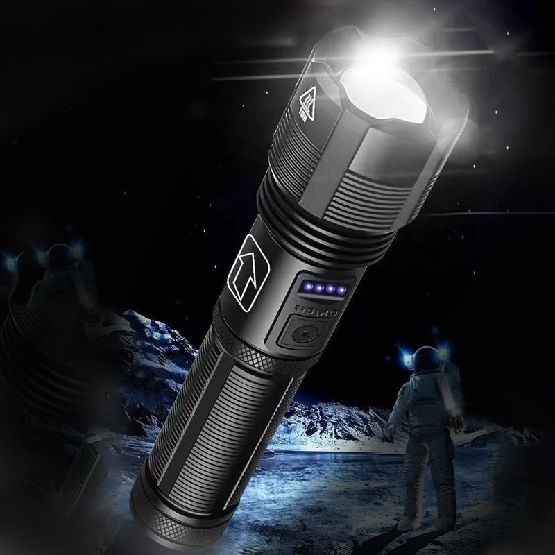 Rechargeable Waterproof Flashlight with 12000 Lumens and 5 Light Settings