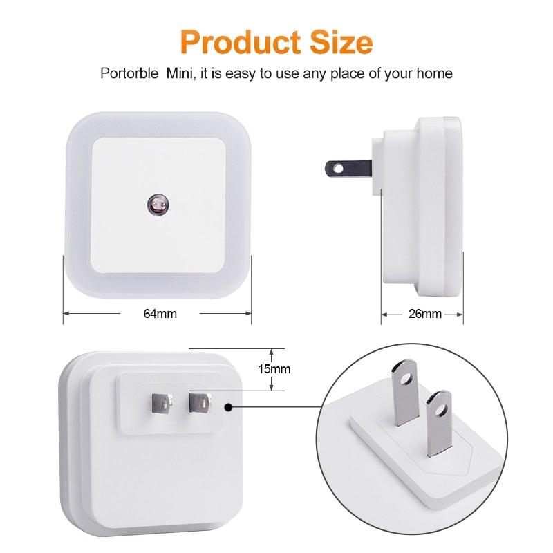 Mini Night Light with Light Sensor - 360-Degree Beam Angle, Adjustable Brightness