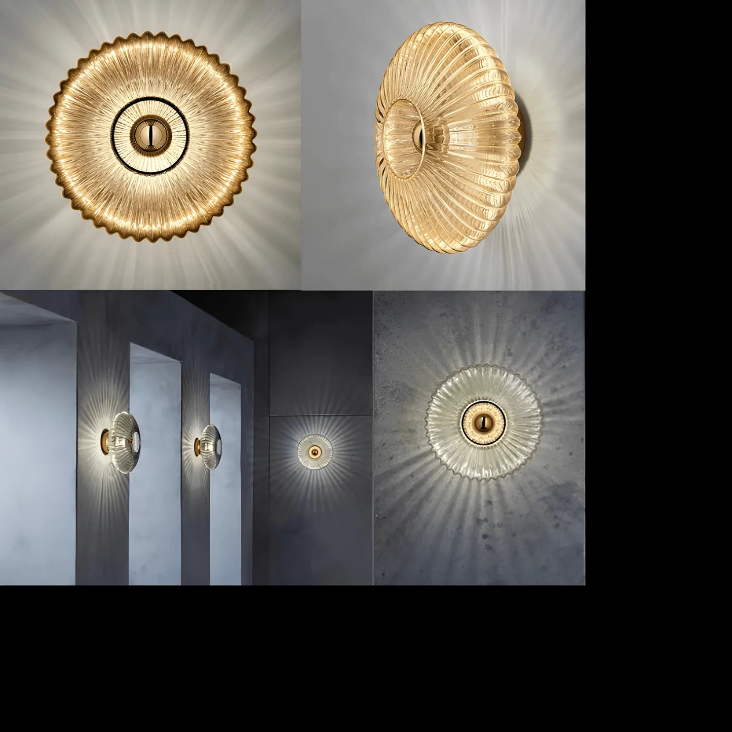 Wavy Glass Wall Lamp with Undulating Light Design