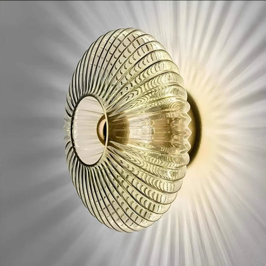 Wavy Glass Wall Lamp with Undulating Light Design