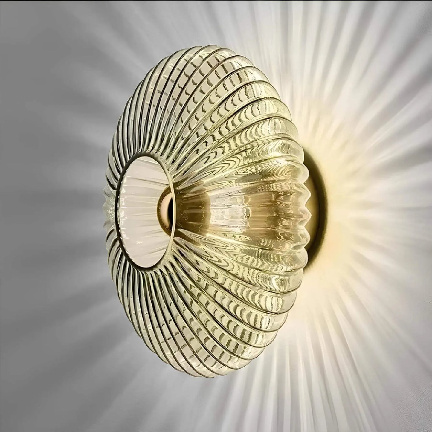 Glass Wall Lamp with Wavy Light Design
