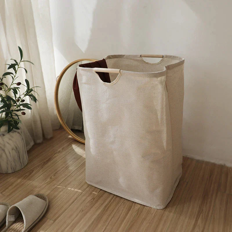 Foldable Japanese Style Cotton-Linen Storage Basket