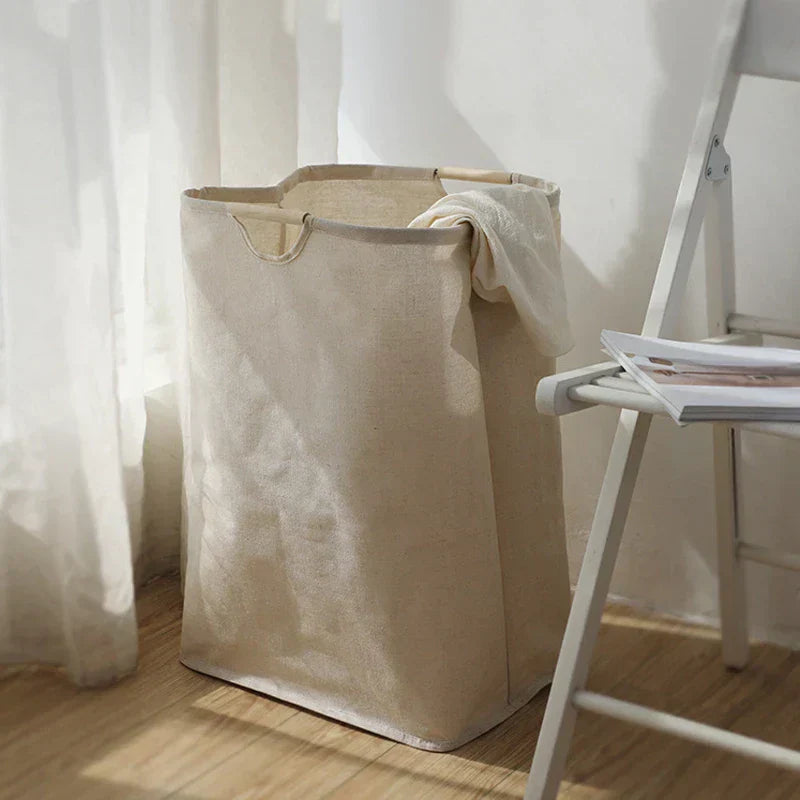 Foldable Japanese Style Cotton-Linen Storage Basket