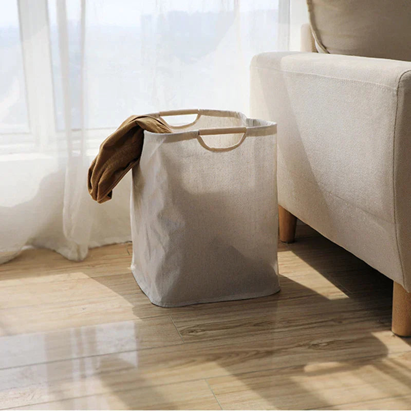 Foldable Japanese Style Cotton-Linen Storage Basket