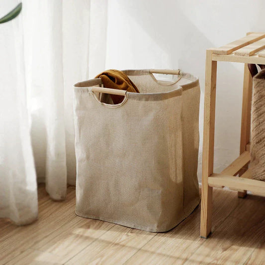 Foldable Japanese Style Cotton-Linen Storage Basket