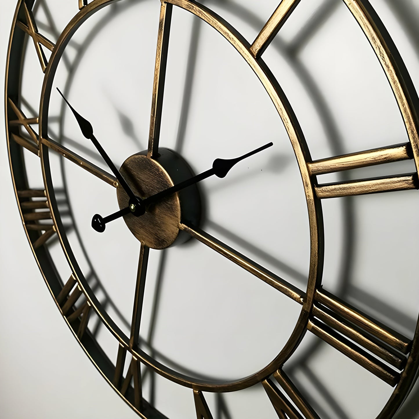 3D Iron Wall Clock with Roman Numerals
