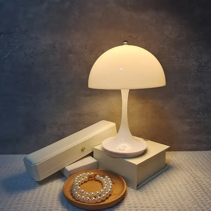 Modern Mushroom Table Lamp - Wireless Rechargeable LED Light