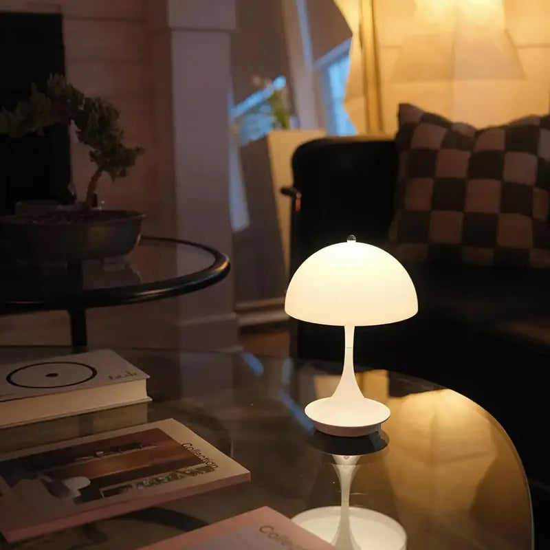 Modern Mushroom Table Lamp - Wireless Rechargeable LED Light