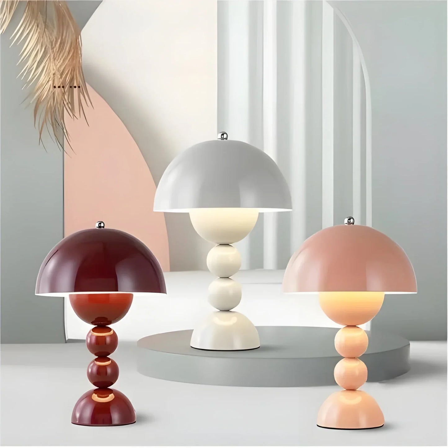 Scandinavian Table Lamp with Gold Accents